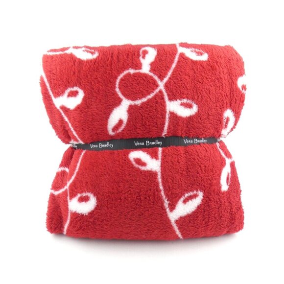 Vera Bradley Holiday Cats Pom Pom Throw Blanket NWT 80" x 50" - Picture 2 of 3